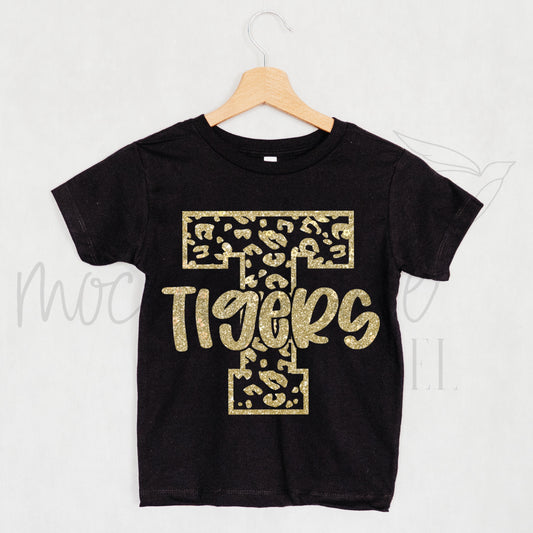 T is for Tigers - faux glitter