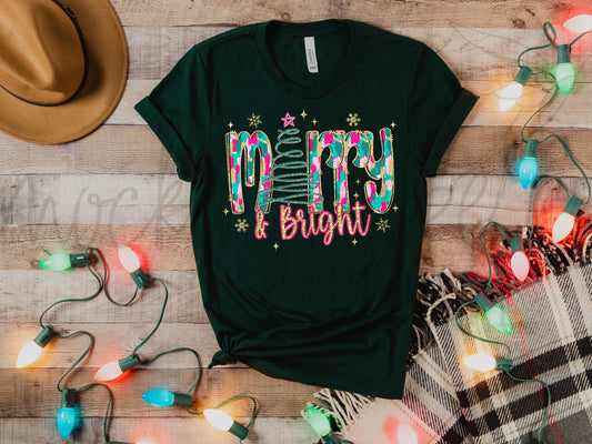 Merry & Bright - faux glitter